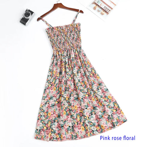 High Waist Casual Spaghetti Strap Sleeveless Summer Mini Dress
